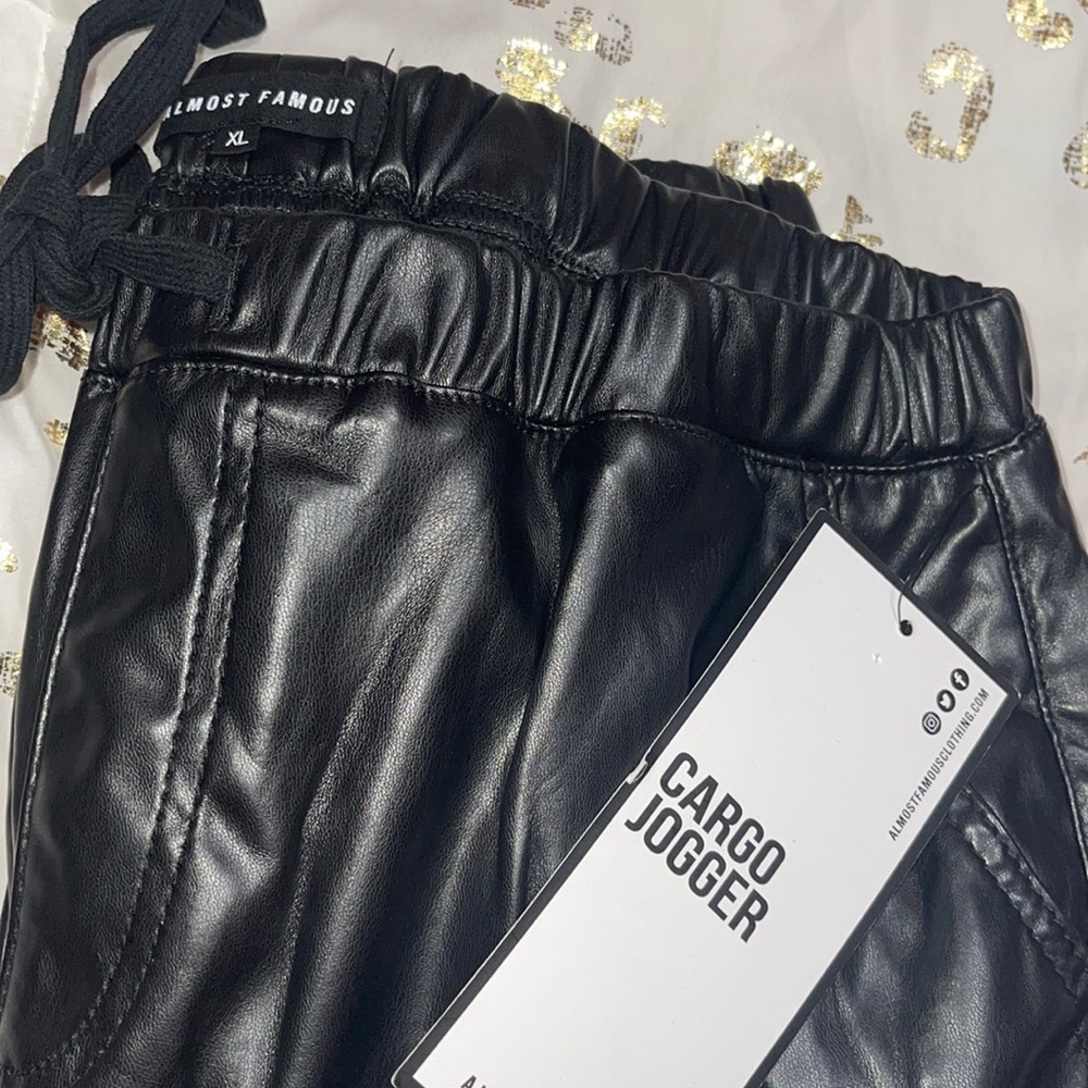 Leather Cargo Joggers